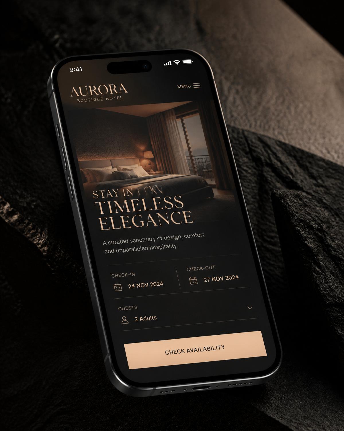 Interface mobile do Aurora com reserva em três toques